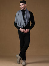 Formal Wool Blend Muffler for Men – Ash Grey
