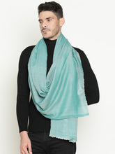 Formal Wool Blend Muffler for Men – Aqua Blue