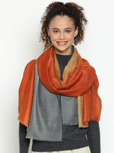 Pure Cashmere Rust Brown Ombre Stole