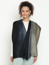 Pure Cashmere Grey Black Luxe Ombre Stole