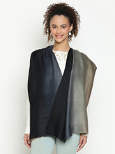 Pure Cashmere Grey Black Luxe Ombre Stole