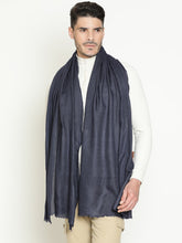 Formal Wool Blend Muffler for Men – Navy Blue