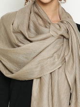 The Classic Weave – Pure Cashmere Natural Toosh Shade Herringbone Stole