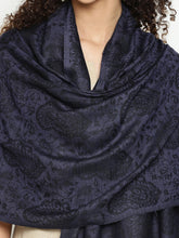 Timeless Wool-Blend Scarf – Paisley in Rich Contemporary Navy Blue Color