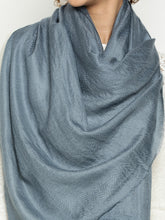 The Classic Weave – Pure Cashmere Steel Grey Herringbone Stole