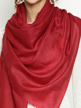 Red Maroon Diamond Weave Wool Blend Casual Scarf For Woman