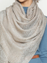 Timeless Wool-Blend Scarf – Paisley in Rich Contemporary Wool Natural Beige Color
