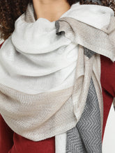 Premium Pure Wool Beige Herringbone Stole– Unisex Office & Formal Wear