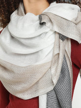 Premium Pure Wool Beige Herringbone Stole– Unisex Office & Formal Wear