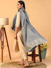 Lustrous Paisley Wool Blend Shawl for Women