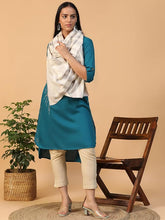 Cotton Silk Scarf – Lightweight Moonlight Stripe Dobby Print