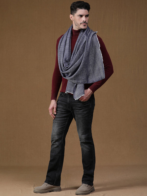 Navy Weave Patterns wool muffler