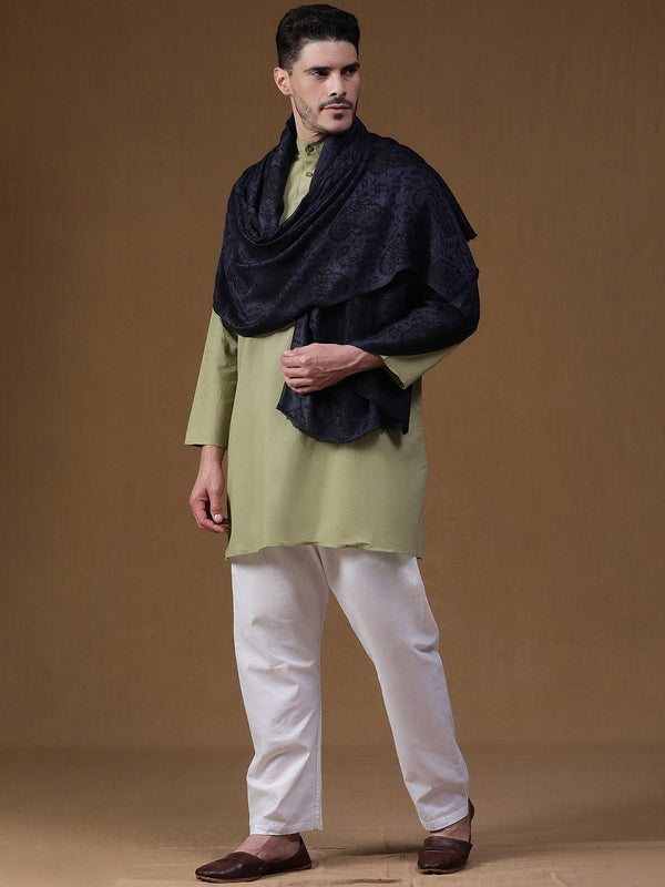 Paisley navy wool lohi shawls