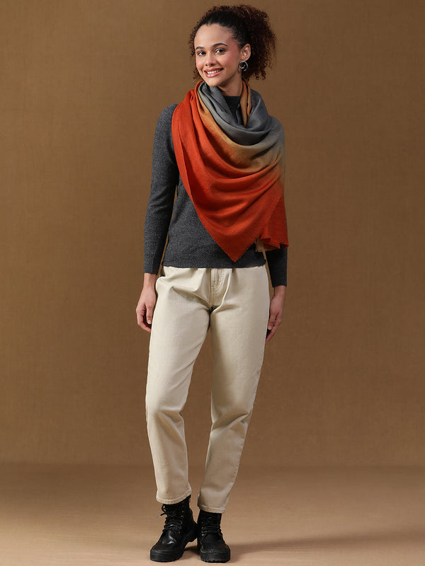 Rust Ombre Cashmere Stole
