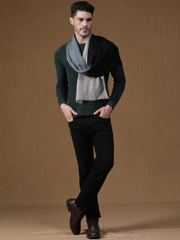 black grey Ombre Cashmere Muffler