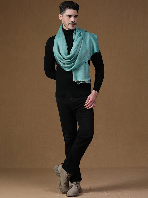 Aqua Blue wool muffler for men