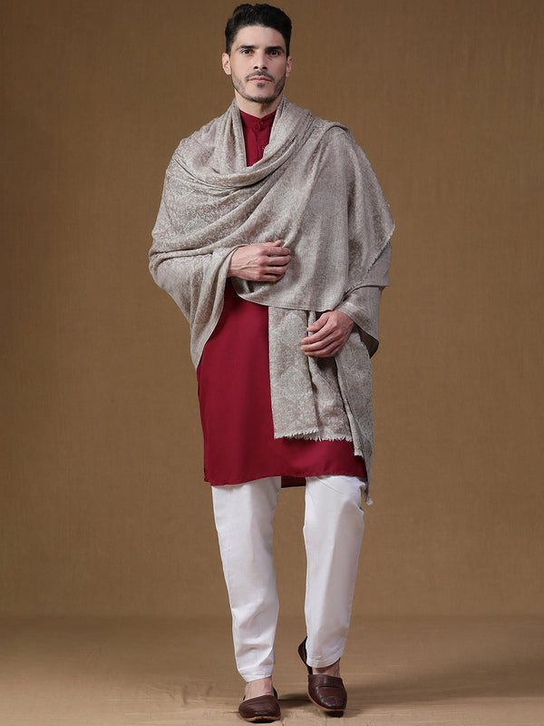 Paisley Beige wool lohi shawls