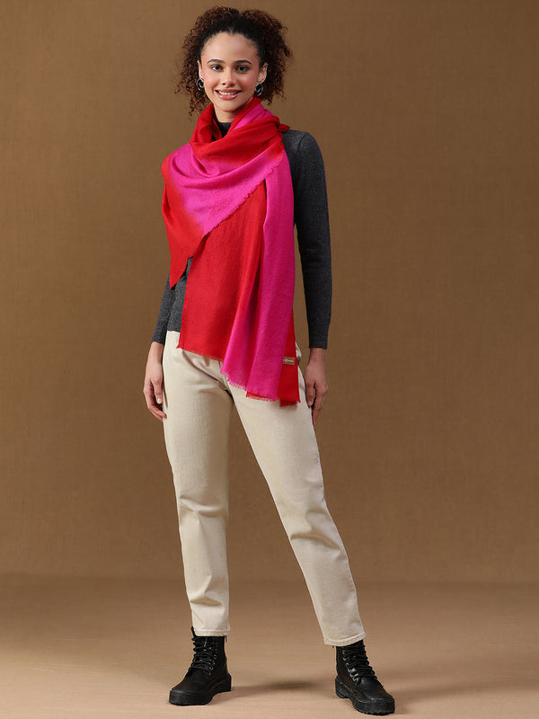 Dark Pink Ombre Cashmere Stole