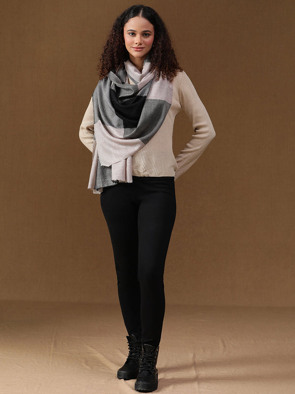 Neutral Grey Wool Stole