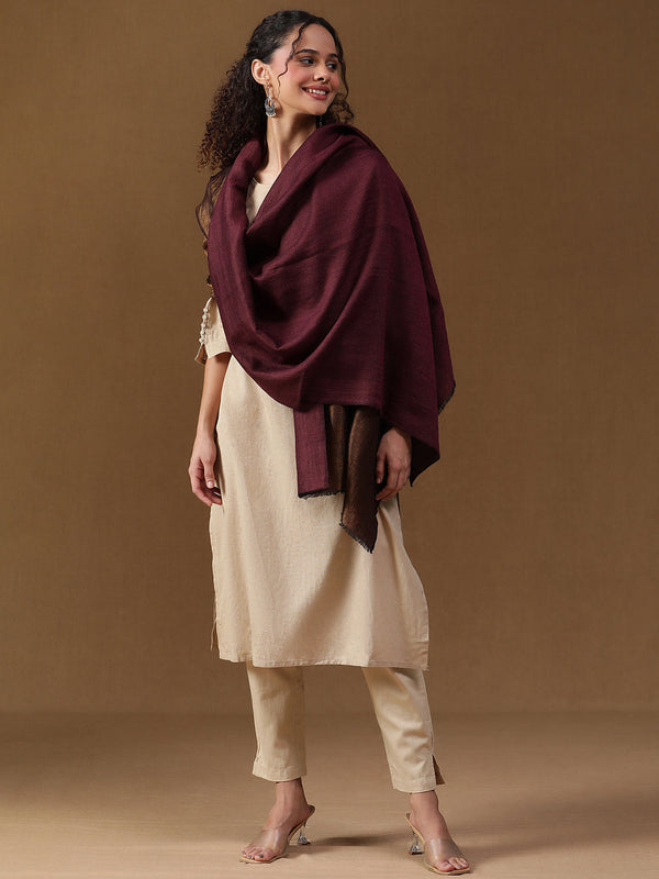 Reversible Zari Maroon Cashmere stole