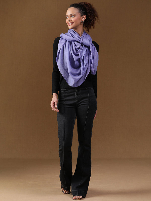 Lilac Diamond Weave Wool Stole