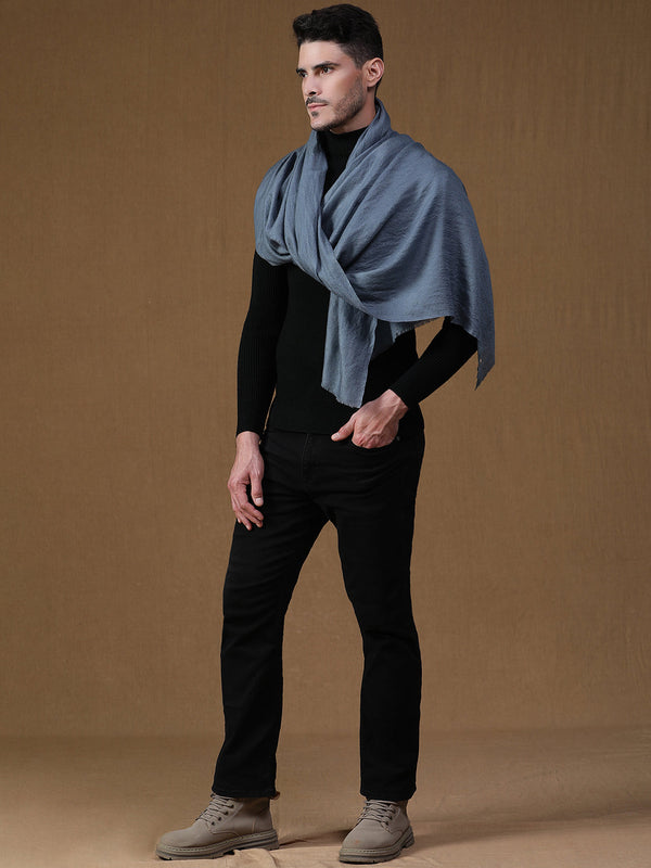 Grey Herringbone Cashmere stole