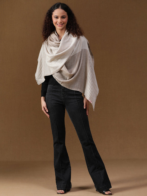 Reversible Beige wool Stole