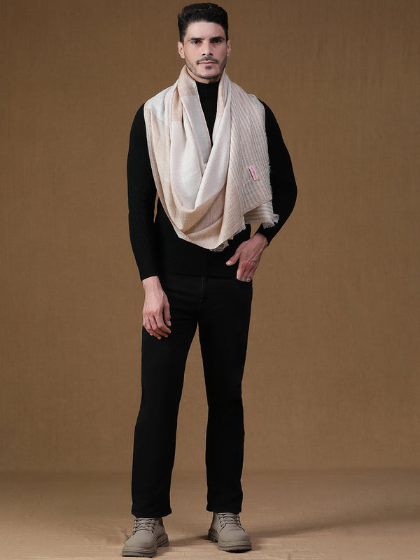 Reversible Toosh Ivory wool Stole