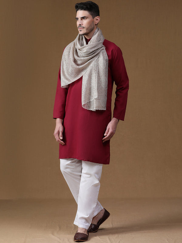 Paisley Beige wool Lohi shawls