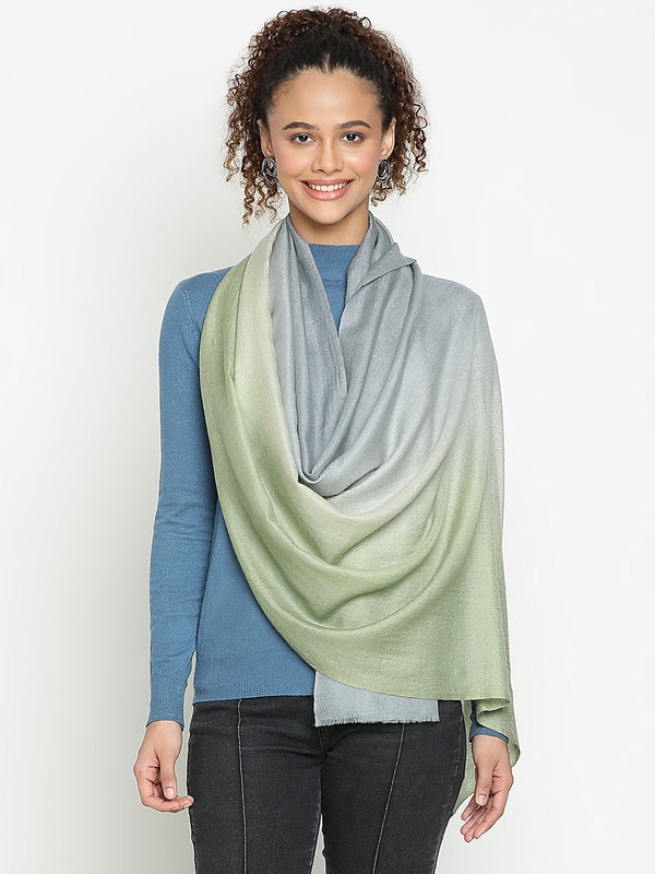 Pastel Green Ombre Cashmere Stole