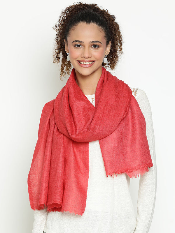 Red Diamond Weave Wool  Scarf