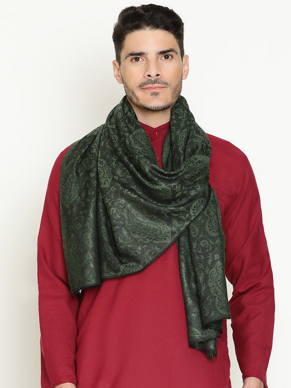 Paisley Olive Wool Lohi Shawls