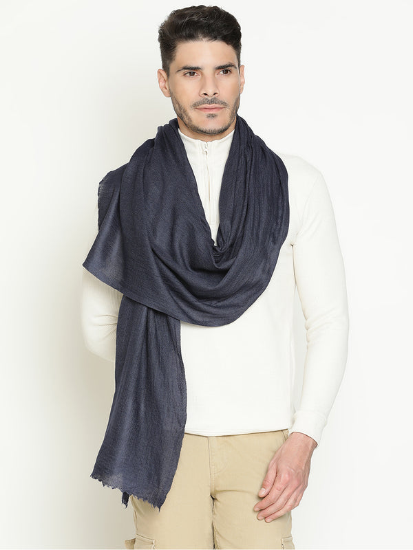 Navy wool muffler for men