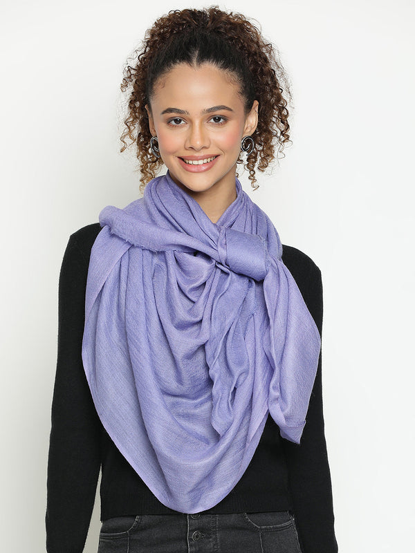 Lilac Diamond Weave Wool Stole