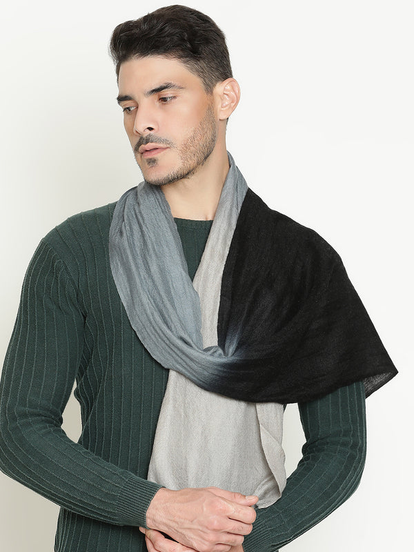 black grey Ombre Cashmere Muffler