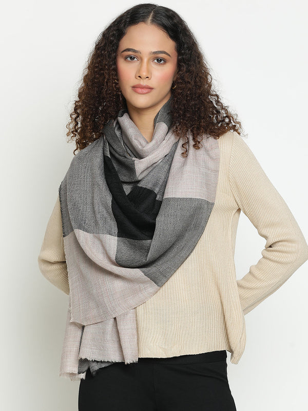 Neutral Grey Wool Stole