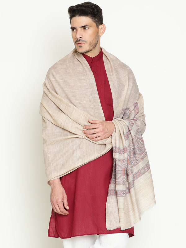 Beige Kullu Weave Borders wool Lohi