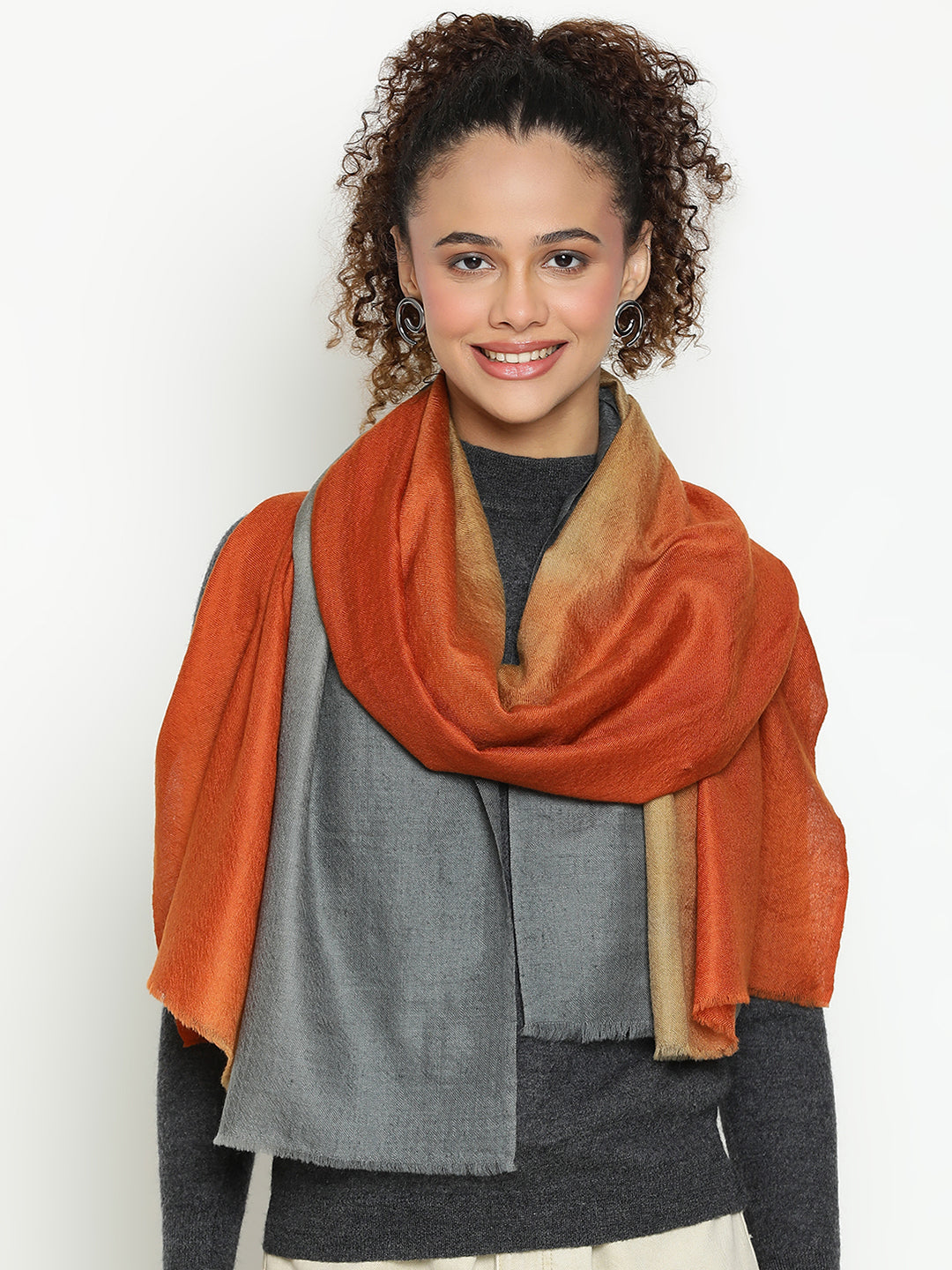Rust Ombre Cashmere Stole