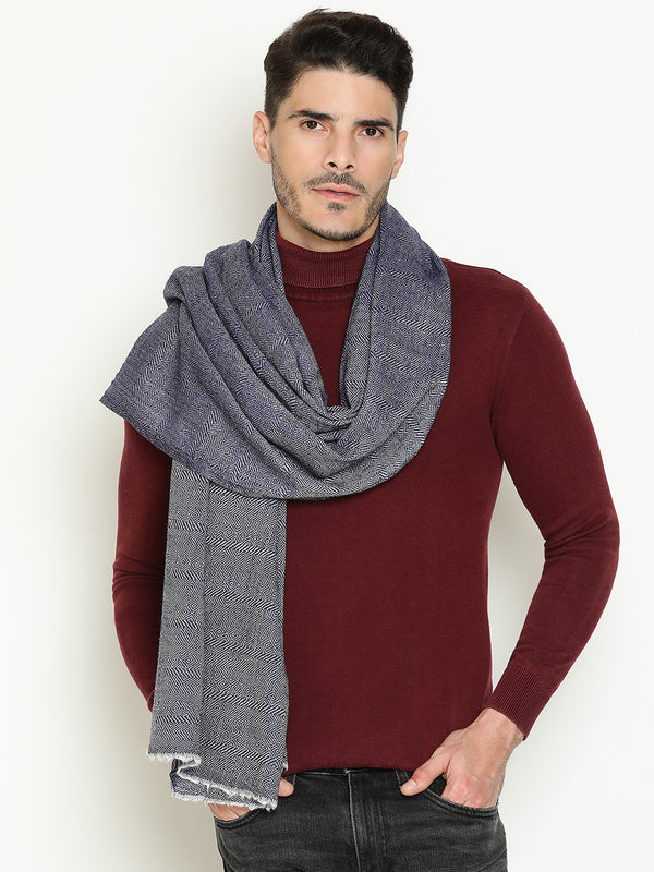 Navy Weave Patterns wool muffler