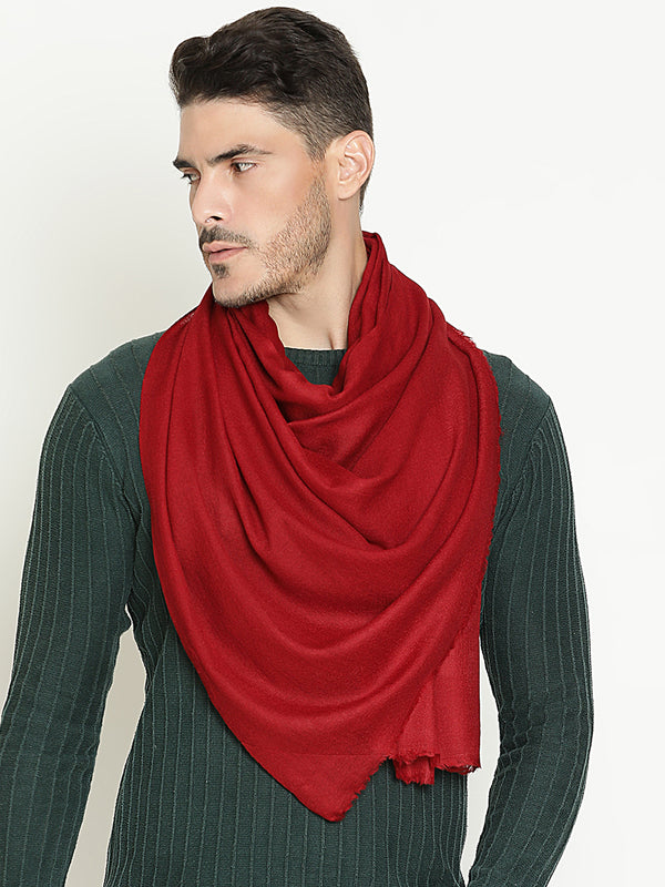 Deep Red wool muffler for men