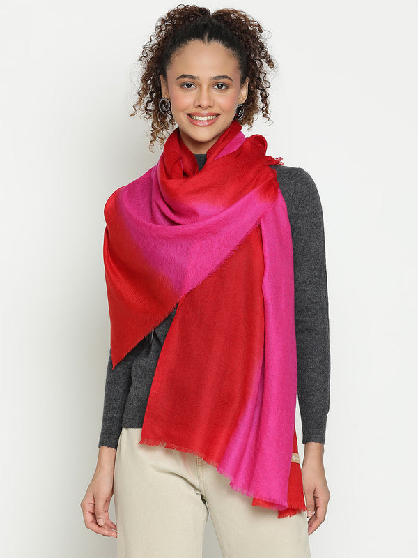 Dark Pink Ombre Cashmere Stole