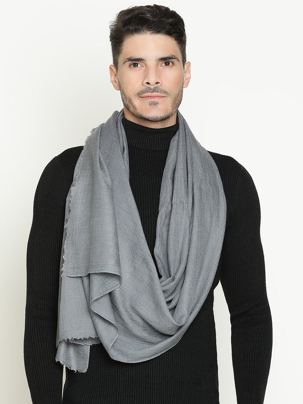 Grey wool muffler for men