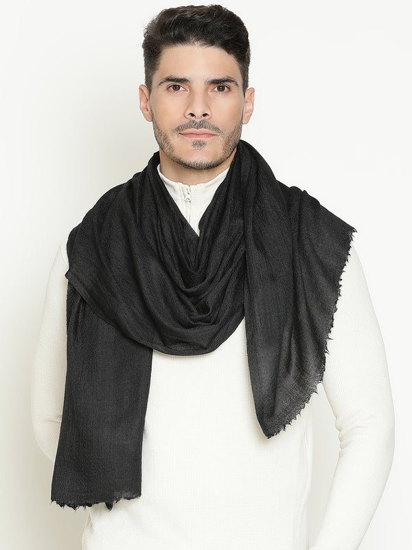 Black wool muffler for men