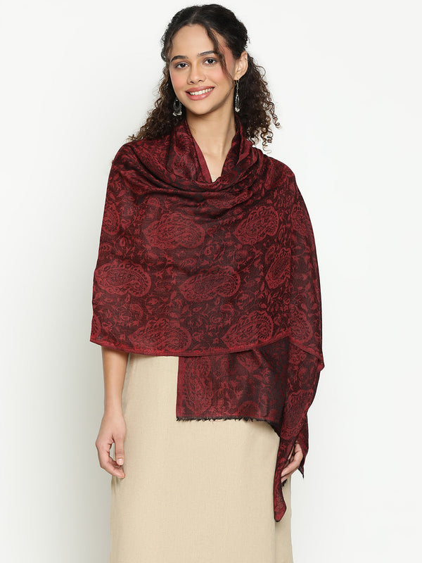 Paisley Red Wool Scarf