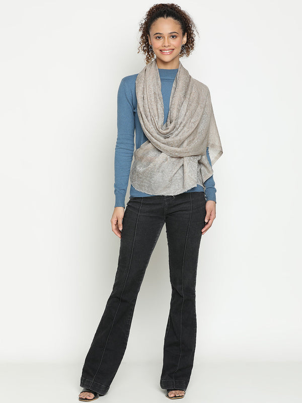 Paisley Beige wool Scarf