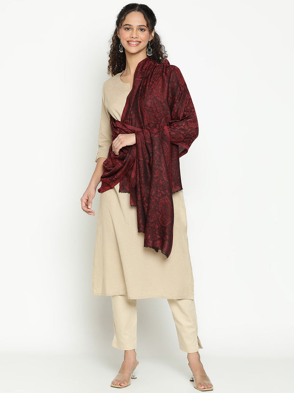 Paisley Red Wool Scarf