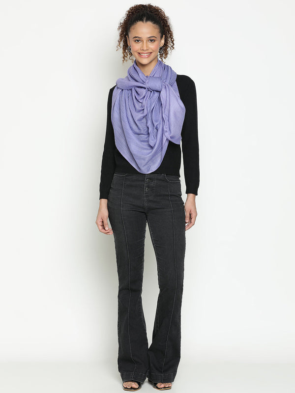 Lilac Diamond Weave Wool Stole