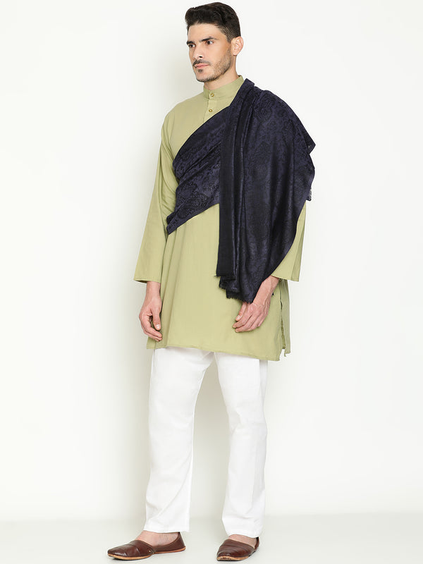 Paisley navy wool lohi shawls