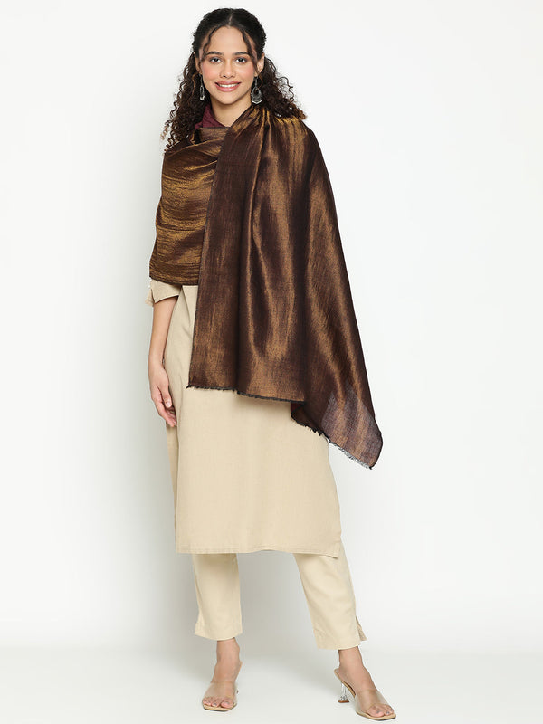 Reversible Zari Maroon Cashmere stole