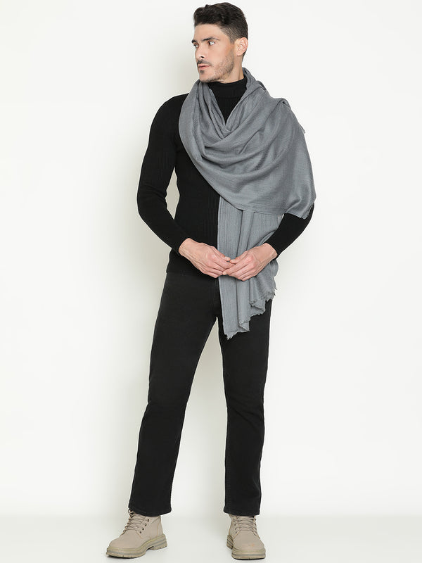 Grey wool muffler for men